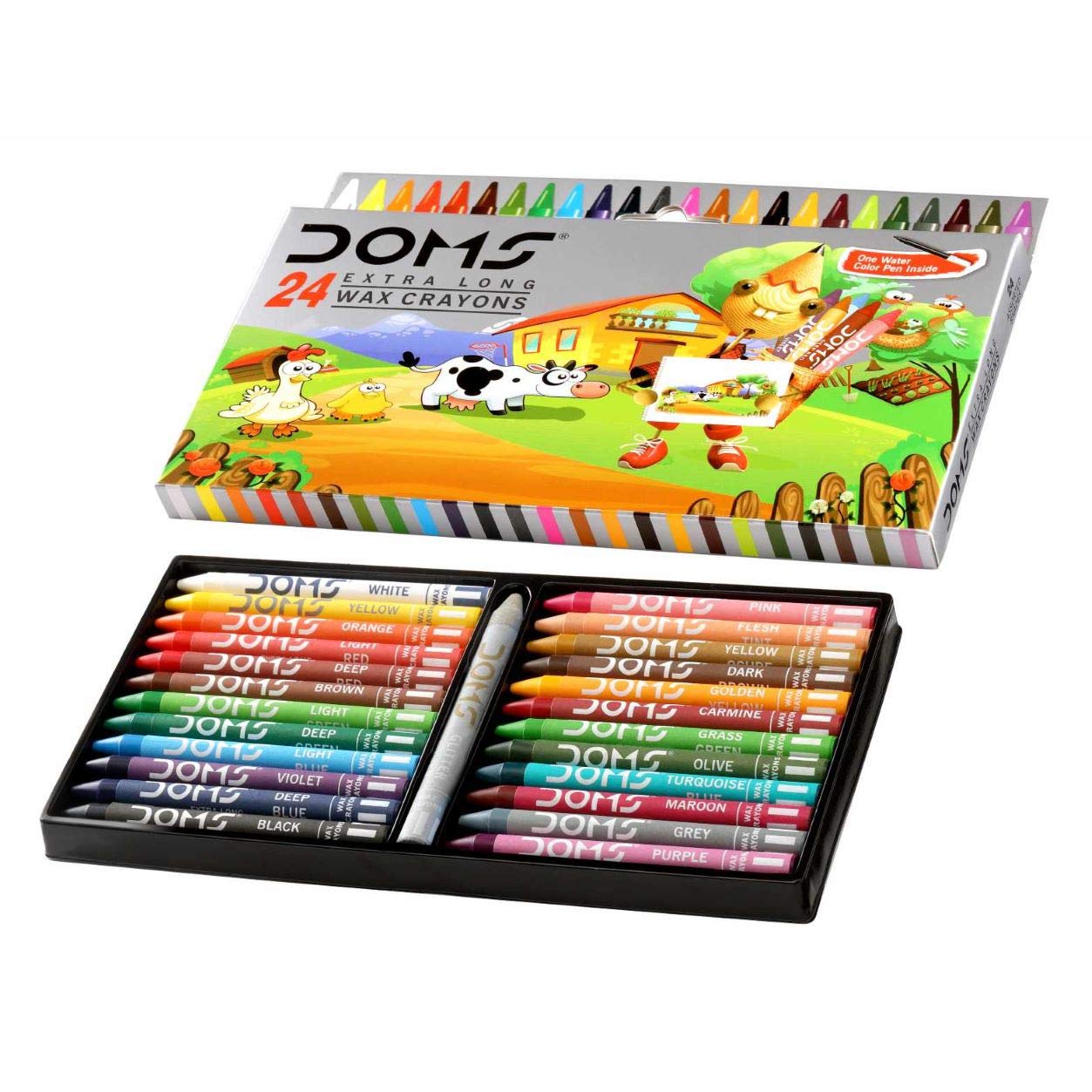 Doms 24 Shades Wax Crayons