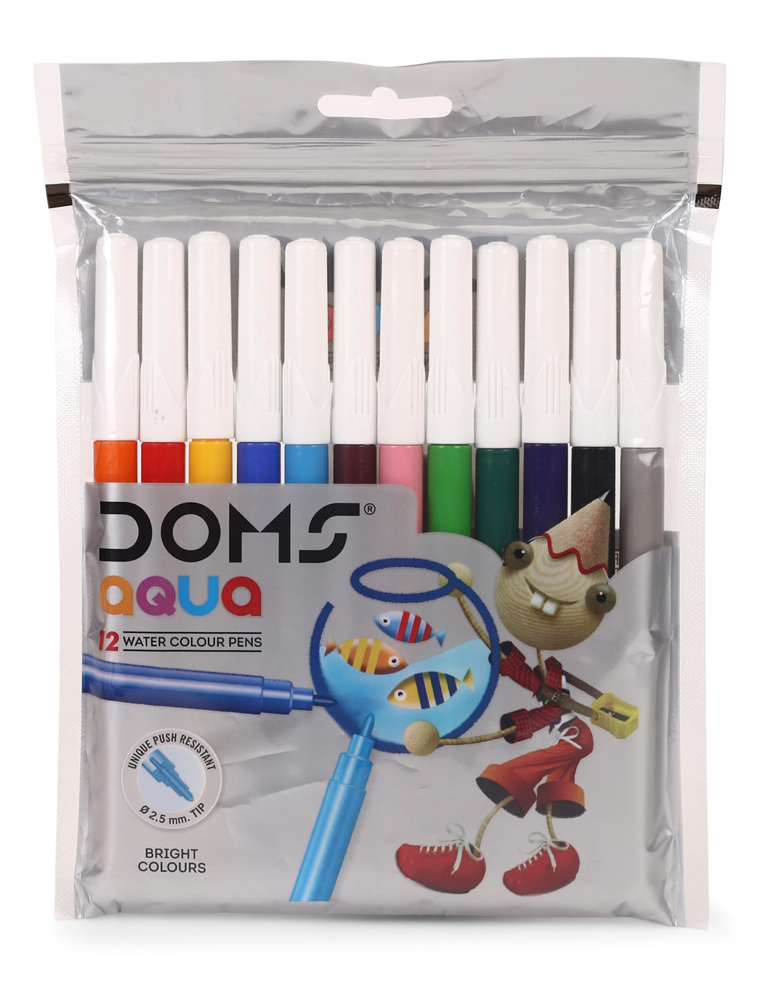 Doms Aqua Water Colour Pens 12 Shades Pack Of 4